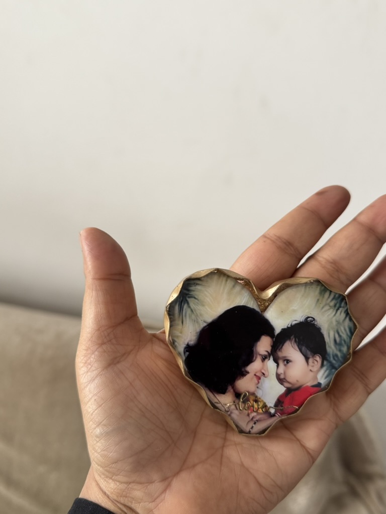 Resin Fridge Magnet - Heart Custom Photo